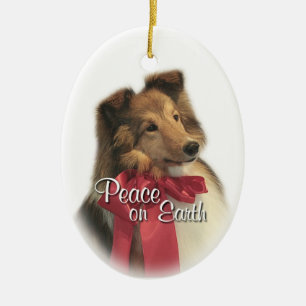 Ornamento De Cerâmica Peace Sheltie