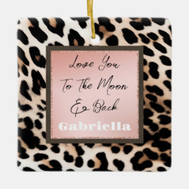 Ornamento De Cerâmica Peach Black Cream Lepard