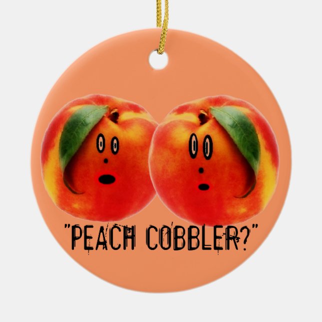 Ornamento De Cerâmica Peach Cobbler Scare (Frente)