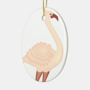 Ornamento De Cerâmica Peach Flamingo