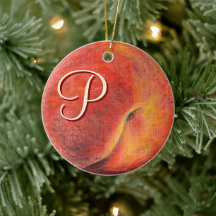 Ornamento De Cerâmica Peach Ornament
