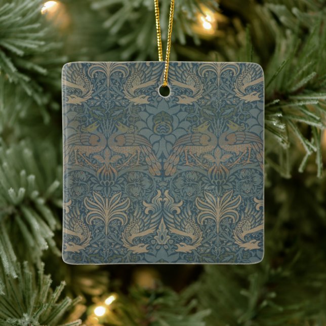 Ornamento De Cerâmica Peacock e Dragon por William Morris (Árvore)