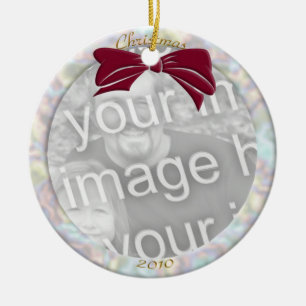 Ornamento De Cerâmica Pearl Personalize Photo Ornament