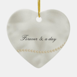 Ornamento De Cerâmica Pearls White Luxe Weding