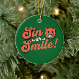 Ornamento De Cerâmica Pecado com um Sorriso