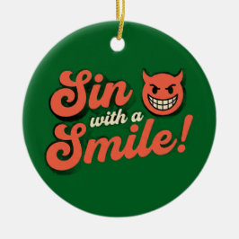 Ornamento De Cerâmica Pecado com um Sorriso