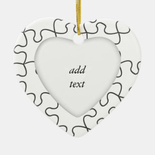 Ornamento De Cerâmica Peças de Quebra-cabeça (Adicionar cor ou imagem 