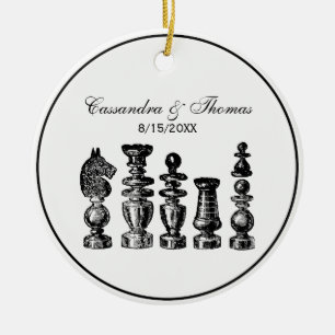 Ornamento De Cerâmica Peças de Xadrez Arte Vintage