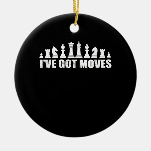 Ornamento De Cerâmica Peças do conjunto de xadrez que eu tenho Legal com (Frente)