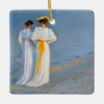 Ornamento De Cerâmica Peder Severin Kroyer - Anna Ancher & Marie Kroyer<br><div class="desc">Anna Ancher e Marie Kroyer na praia em Skagen - Peder Severin Kroyer,  1893</div>