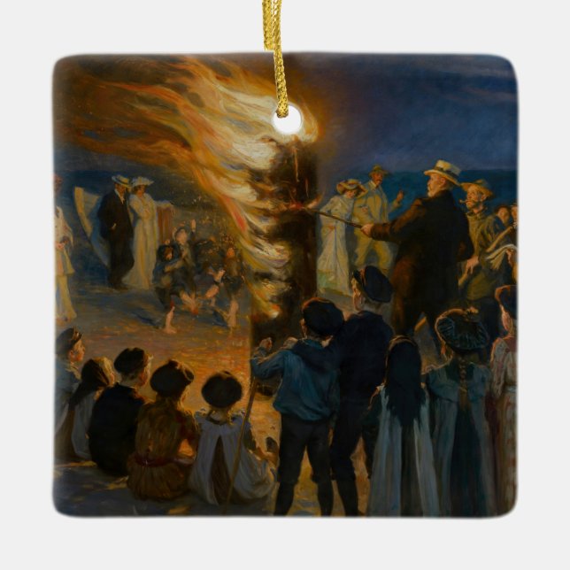 Ornamento De Cerâmica Peder Severin Kroyer - Fogueira de Eva Bonfire (Frente)