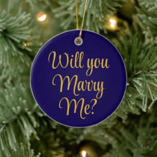 Ornamento De Cerâmica Pedido de noivado de Natal personalizado Você quer