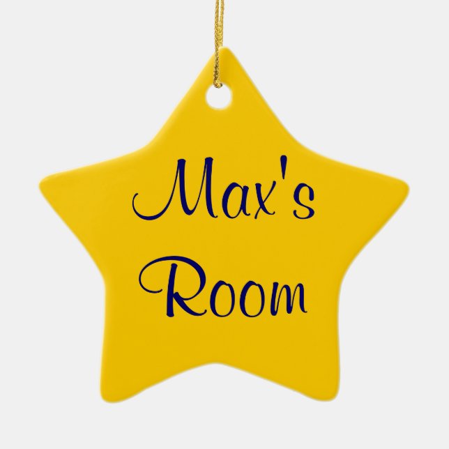 Ornamento De Cerâmica Pedido de Nome Personalizável (Frente)