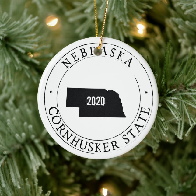 Ornamento De Cerâmica Pedido Personalizado de Nebraska (Árvore)