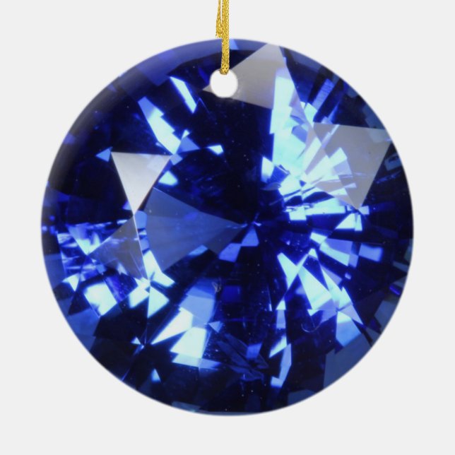 Ornamento De Cerâmica Pedra preciosa azul escuro setembro Birthstone da (Traseira)