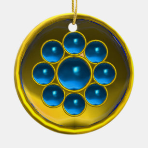 ORNAMENTO DE CERÂMICA PEDRA PRECIOSA AZUL VERMELHA AMARELA SEGUNDA-FEIRA