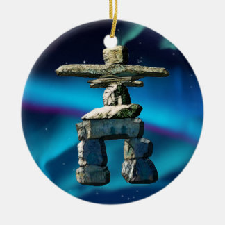 Ornamento De Cerâmica Pedras Nativas do Espírito Americano Inukshuk