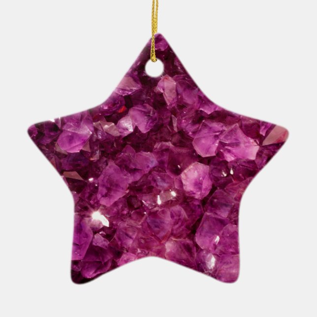 Ornamento De Cerâmica Pedras preciosas roxas Amethyst de cristal de (Frente)
