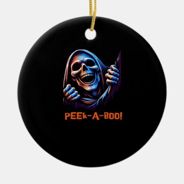 Ornamento De Cerâmica Peekabo Poltergeist Prankster (Frente)