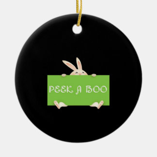 Ornamento De Cerâmica Peekaboo Bunny