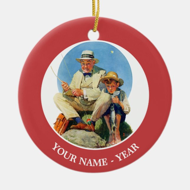 Ornamento De Cerâmica Pegando o Grande (Frente)