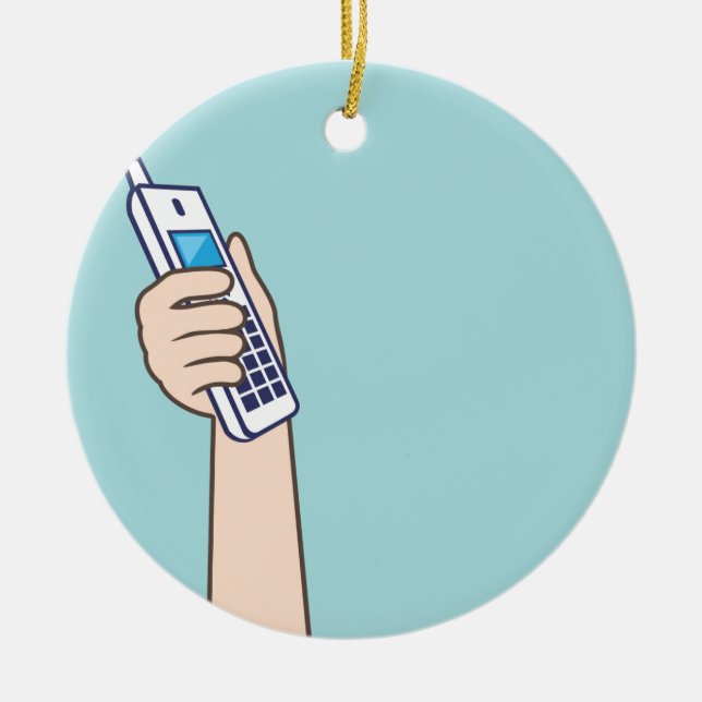 Ornamento De Cerâmica Pegare o vetor do telefone (Frente)