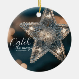 Ornamento De Cerâmica Pegue a Estrela Mágica de Natal