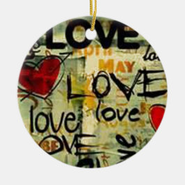 Ornamento De Cerâmica Pegue Um Pequeno Grafite De Amor