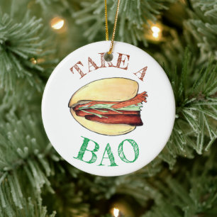 Ornamento De Cerâmica PEGUE UMA Comida BAO BAO Bun Chinês de Taiwan