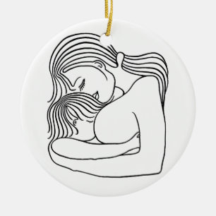 Ornamento De Cerâmica Peito-alimentação