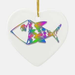 Ornamento De Cerâmica Peixe abstrato