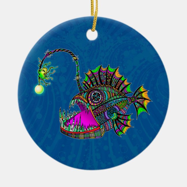 Ornamento De Cerâmica Peixe-Anglas Elétrico (Frente)