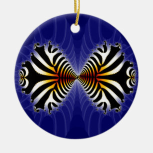 Ornamento De Cerâmica Peixe-Beijo Peixe-Zebra Fractal