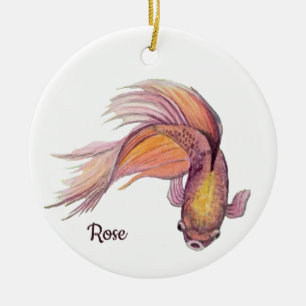 Ornamento De Cerâmica Peixe Betta