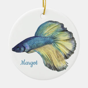 Ornamento De Cerâmica Peixe Betta