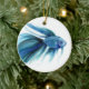 Ornamento De Cerâmica Peixe Betta Azul (Tree)