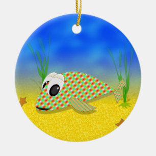 Ornamento De Cerâmica Peixe de desenho