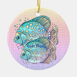 Ornamento De Cerâmica Peixe de Peixes