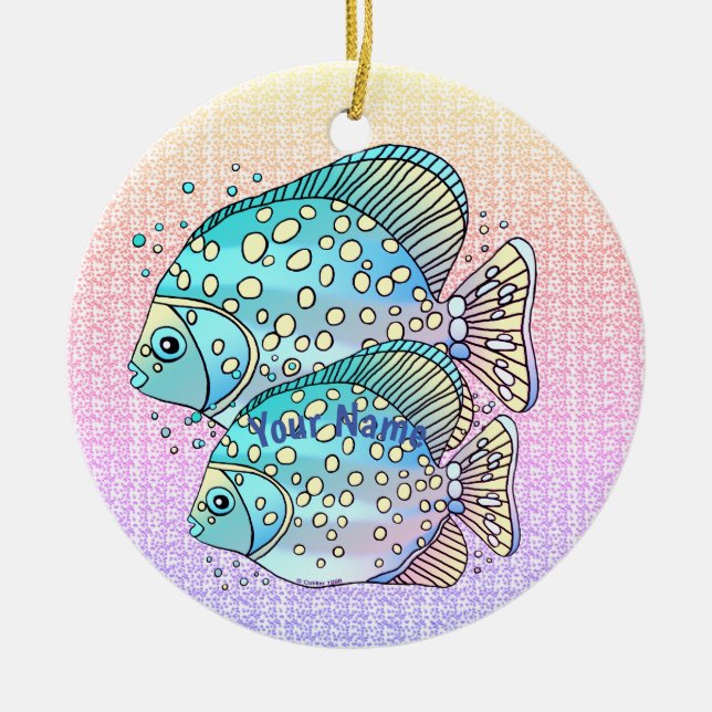 Ornamento De Cerâmica Peixe de Peixes (Frente)