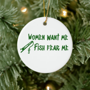 Ornamento De Cerâmica Peixe Me Teme, Pescar Fisher