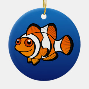 Ornamento De Cerâmica Peixe-Palhaço Desenho Animado