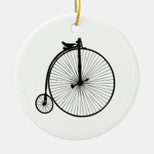 Ornamento De Cerâmica Peixe preto pedrado bicicleta vintage