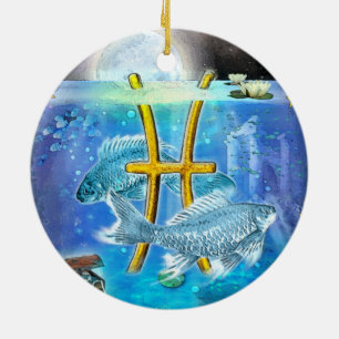Ornamento De Cerâmica Peixes