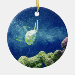 Ornamento De Cerâmica peixes-águas-vivas personalizar Aniversários