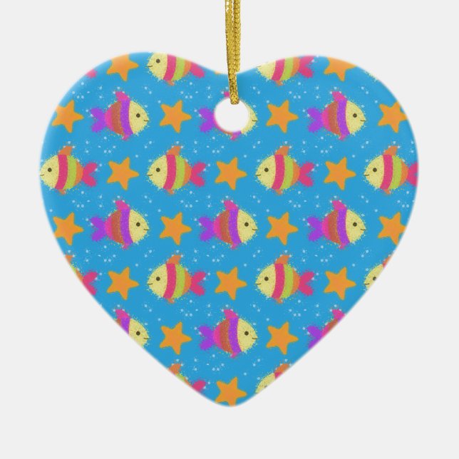 Ornamento De Cerâmica Peixes Cutâneos E Frigorífico (Frente)