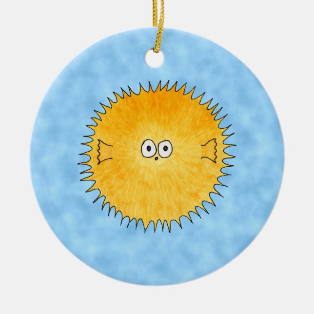 Ornamento De Cerâmica Peixes de porco- (Frente)