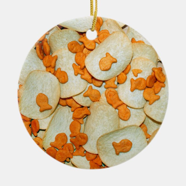 Ornamento De Cerâmica Peixes E Chips (Frente)