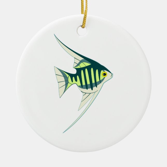 Ornamento De Cerâmica Peixes Tropicais (Frente)