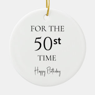 Ornamento De Cerâmica Pela 50ª Vez Feliz Aniversário