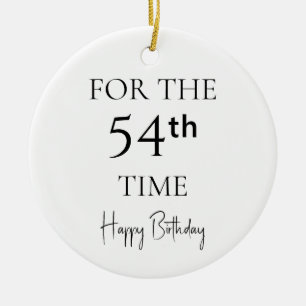 Ornamento De Cerâmica Pela 54ª Vez Feliz Aniversário
